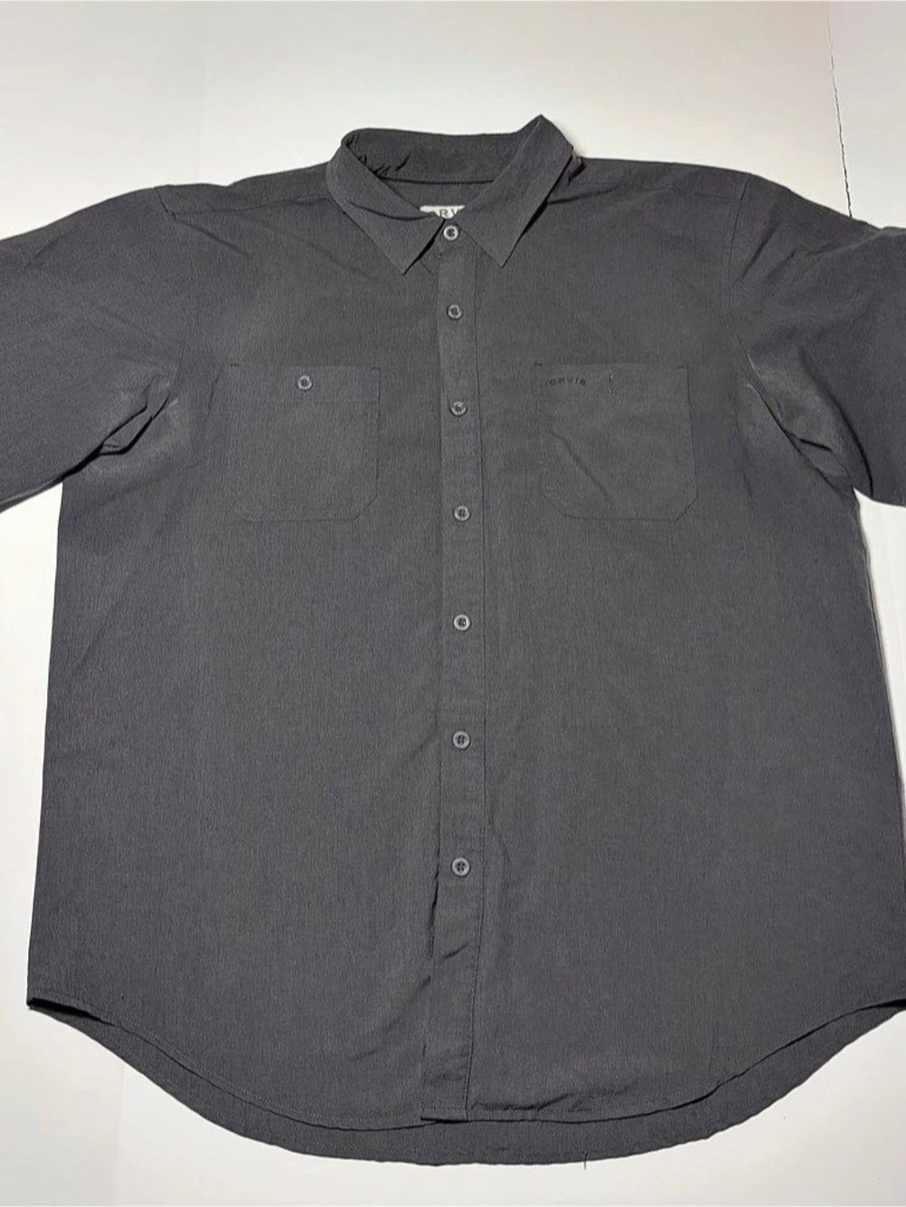 Orvis Men's Gray Short Sleeve Button-Up XL